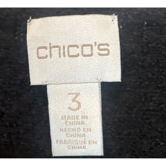 Chicos Black Sequin Feather Camille Wool Blend Cardigan XL Fairy Goth Whimsigoth - Picture 5 of 10